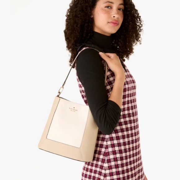 NWT Kate Spade Lena Colorblock
Tan and White Bucket Bag - Picture 2 of 6